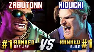 SF6 ▰ ZABUTONN (#1 Ranked Dee Jay) vs HIGUCHI (#1 Ranked Guile) ▰ High Level Gameplay