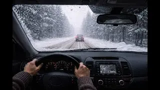 Driving on a snowy day #snow  #winter #snowday