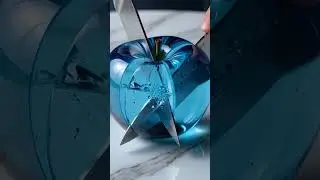 Cutting a Blue Glass Apple 🍎💎 | Ultra Satisfying ASMR #aivideo #satisfying #slowvideo