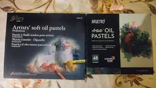 BRUSTRO VS GALLERY OIL PASTEL COMPARE😍😍😍
