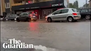 Heavy rainfall floods streets in southern France