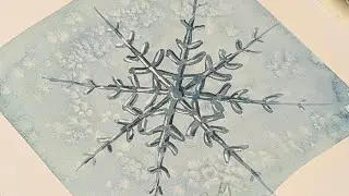 How to Paint Watercolour Snowflake with Ease | Watercolor Tutorial using an Old Credit Card 