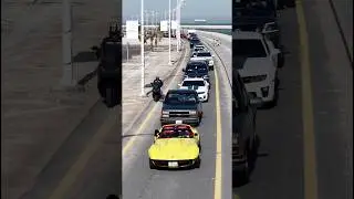 kuwait car gathering Aerial view #kuwaitcars #kuwait #supercar #cars #lamborghini #luxury #porsche