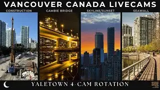 🔴 Live | Vancouver 4-Cam - Construction Afterhours, City Lights & Seawall | 🌙 Night | 2026-01-25 Sun