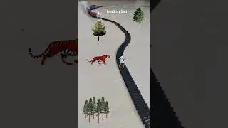 Red Tiger 🐯 is following the doctor near the railway track and the train is approaching fast | Tiger