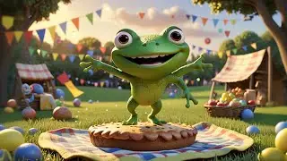 Seven Little Frogs Eat Pie | Fun Frog Song for Kids | Nursery Rhymes and Learning Songs