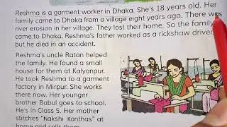 Reshma is a garments worker unit 40 class 4 English