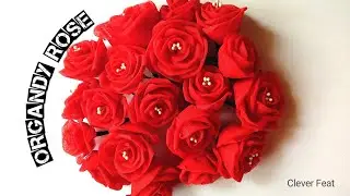 Organdy flowers making Malayalam ||how to make organdy rose 🌹 ||DIY Malayalam