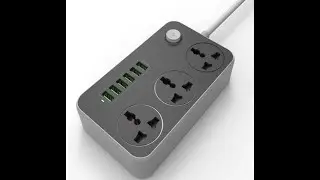 Cubonic Smart 3 Power Sockets 6 USB 4.4A(Auto Max) Safety Power Strip Two Pin Socket