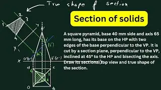 Sectioning a square pyramid whose two edges are perpendicular to V.P