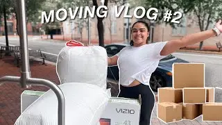 MOVE IN VLOG | first day moving into my own 1-bedroom apartment! (it's move in day)