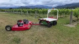 Autonomous mowing in a vineyard with Burro Grande