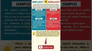 Learn English Vocabulary - Implicit vs Explicit #english #englishvocabulary #vocabulary