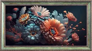 TV Frame  - Ancient Flower in Golden Bronze Metallic Frame | 2Hrs