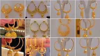 #2025 Golden Adornments: New Gold Hoops Earrings design //Gold Earrings//Gold bali jewellery #vlog