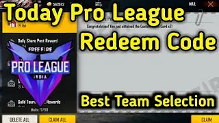today pro league redeem code free fire | how to pro league day 4 best team selection