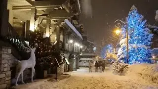 Snowing walk french alps Val d'Isere