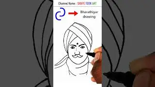 Subramaniya Bharathiyar drawing - #shorts #bharathiyar #birthday #drawing #easy #tamil #poet #art