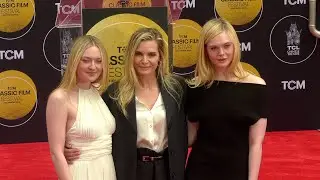 Dakota Fanning and Elle Fanning at Michelle Pfeiffer's handprint and footprint ceremony