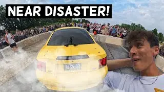 Burnout Gone WRONG &ndash; Mustang Nearly Eats Wall!
