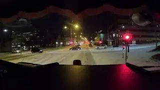 Ume&aring; - Stugun Sweden By Truck. Nice Winter Roads, ASMR/SlowTV 4K