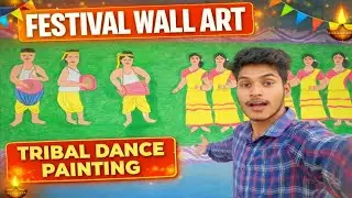 Festival Wall Art || Tribal Dance Painting || Village Desi Art || ZevroVlogs