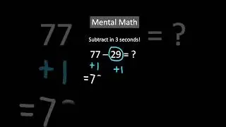 Mental Math: Learn this trick to subtract fast! #shorts, #mentalmathtricks, #mentalmath