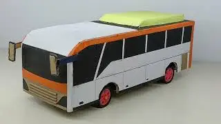 How to make a Cardboard Rc bus at home| use dc Motor and recycle materials