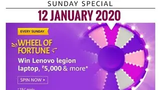 Amazon Wheel Of Fortune Quiz Answers Today | Win 5000 Amazon Pay Balance | 12 January 2020