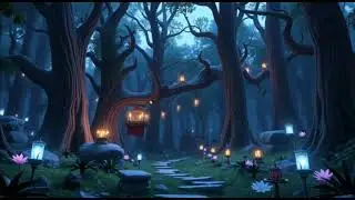 A mystical, enchanted forest at twilight #ai #cat #funny