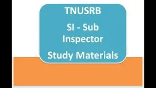 #TNUSRB-SI EXAM 2025 STUDY MATERIAL#
