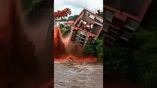 Massive Building Suddenly Collapses Into the River!