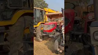 Jcb and Tractor loading mud in tractor #shorts
