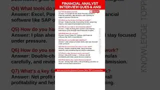 Finance Manager Interview Questions and Answer