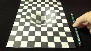 How to Draw 3D Grid Illusion - Anamorphic Art - Vamos