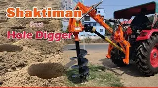 Shaktiman Hydraulic Post Hole Digger  Live Demo #farming #agriculture #machine #shaktimaan
