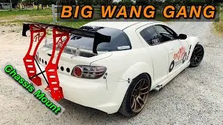 Rx8 Chassis mount wing, Big Wang Gang. 180 degree headers. Rx8 Drift Car