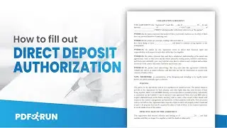 How to Fill Out Direct Deposit Authorization Online | PDFRun