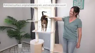 Armarkat Premium Scots Pine 89-Inch Cat Tree with Seven Levels, Two Playhouses