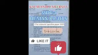 +3 1st semester question paper MDC 1#human Rights question paper Kalahandi university #exam #exam