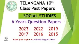 Telangana TS 10th class Social Paper 2023, 2022, 2019, 2017, 2016, 2015 question paper SSC 6 years