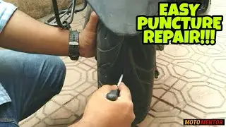 HOW TO FIX TUBELESS BIKE TYRE PUNCTURE AT HOME