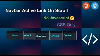 Navbar Active Link On Scroll With CSS Only || Active Nav Link || No Javascript