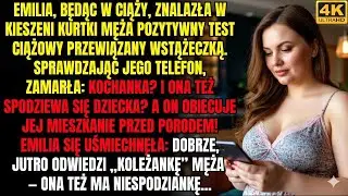 Znalazłszy test ciążowy w kurtce męża i rozmowę z inną kobietą w jego telefonie, uśmiechnęła się