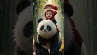 Cute Baby Girl And Panda Dudi Dudi Dam Dam Walk And Laugh | Cartoons Animation