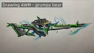 Freefire | How to draw skin AWM  - grumpy bear | Drawing FreeFire 2025. 