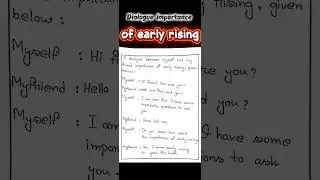 Dialogue Importance of early rising.