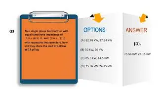 GATE 2021 | Transformer | Practice Question Set 2 | EE, EEE & IN Branch