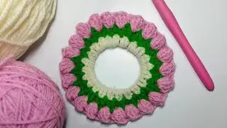 Crochet Tulip Scrunchie Tutorial 🌷 | Easy Step by Step for Beginners #crochettutorial #crochet