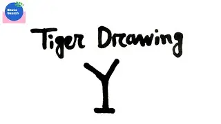 How To Draw Tiger Easy From Letter Y || Tiger Drawing Most Simple Ever